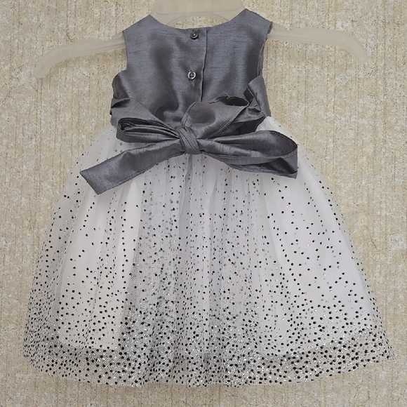 Toddler Marmellata Gray & White Embellished Tiered Dress - Picture 3 of 9